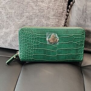 AKA Green Crocodile Embossed Wallet